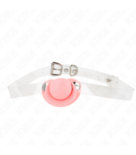 KINK - MORDAZA FORMA CHUPETE 5.5 x 4 CM ROSA AJUSTABLE 43-60 CM