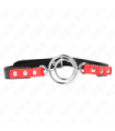 KINK - MORDAZA CON MÚLTIPLES JUNTAS TÓRICAS 4 / 4.8 CM ROJO AJUSTABLE 38 X 56 CM