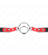 KINK - MORDAZA CON MÚLTIPLES JUNTAS TÓRICAS 4 / 4.8 CM ROJO AJUSTABLE 38 X 56 CM
