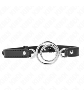 KINK - MORDAZA CON MÚLTIPLES JUNTAS TÓRICAS 5 CM NEGRO 63 X 2.5 CM