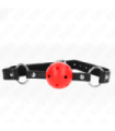 KINK - MORDAZA DE BOLA 4.5 CM ROJA DURA HUECA MODELO 1 63.5 X 2 CM