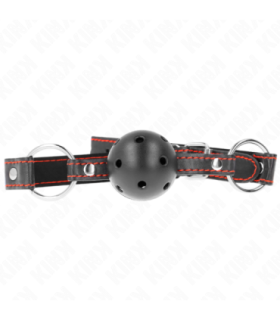 KINK - MORDAZA DE BOLA 4.5 CM NEGRA DURA HUECA MODELO 2 65 x 2.5 CM