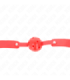 KINK - MORDAZA DE BOLA 4.5 CM TRANSPIRABLE ROJO 65 x 2.5 CM