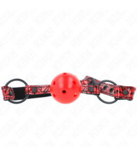 KINK - MORDAZA DE BOLA 4.5 CM CON PATRÓN DE DIAMANTE MODELO 1 64.5 CM AJUSTABLE 42- 60 CM