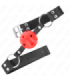 KINK - MORDAZA DE BOLA 4 CM TRANSPIRABLE CON DOBLE REMACHE ROJO 62 x 2.5 CM AJUSTABLE 42-58 CM