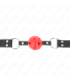 KINK - MORDAZA DE BOLA 4 CM TRANSPIRABLE CON DOBLE REMACHE ROJO 62 x 2.5 CM AJUSTABLE 42-58 CM