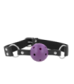 KINK - MORDAZA DE BOLA 4 CM TRANSPIRABLE CON DOBLE REMACHE MORADO 62 x 2.5 CM AJUSTABLE 42-58 CM