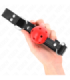 KINK - MORDAZA DE BOLA 4 CM TRANSPIRABLE CON DOBLE REMACHE DE CUERO 62 x 2.5 CM AJUSTABLE 42-58 CM