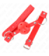 KINK - MORDAZA DE BOLA 4 CM TRANSPIRABLE CON DOBLE REMACHE MODELO 1 ROJO 62 x 2.5 CM AJUSTABLE 42-58 CM