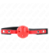 KINK - MORDAZA DE BOLA 4 CM DURA HUECA ROJO CORREA NEGRA 60 x 2 CM AJUSTABLE 37-52 CM