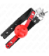 KINK - MORDAZA DE BOLA 4 CM DURA HUECA ROJO CORREA NEGRA 60 x 2 CM AJUSTABLE 37-52 CM