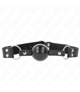 KINK - MORDAZA DE BOLA 4 CM SUAVE Y SÓLIDA CON CORREA DE POLIPIEL 62 x 2.5 CM AJUSTABLE 42-58 CM