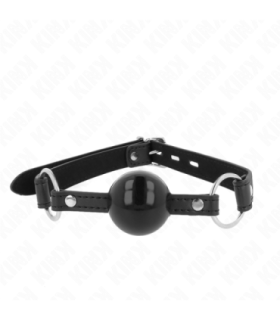 KINK - MORDAZA DE BOLA 4 CM TPE CON CANDADO NEGRO 60 x 2 CM