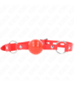 KINK - MORDAZA DE BOLA 4 CM TPE CON CANDADO ROJO 60 x 2 CM