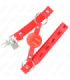 KINK - MORDAZA DE BOLA 4 CM TPE CON CANDADO ROJO 60 x 2 CM
