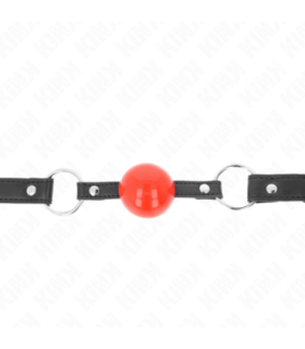 KINK - MORDAZA DE BOLA 4 CM CON CANDADO BOLA ROJA CORREA NEGRA 60 x 2 CM