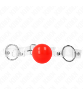 KINK - MORDAZA DE BOLA ROJA DE PVC TRANSPARENTE AJUSTABLE