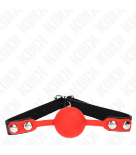 KINK - MORDAZA DE BOLA 4 CM DE SILICONA ROJA 60 x 2 CM