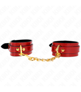 KINK - MUÑEQUERAS JOANNA ANGEL ROJO AJUSTABLE CON CADENA DORADO 16.5-26 CM X 4 CM
