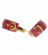 KINK - MUÑEQUERAS JOANNA ANGEL ROJO AJUSTABLE CON CADENA DORADO 16.5-26 CM X 4 CM