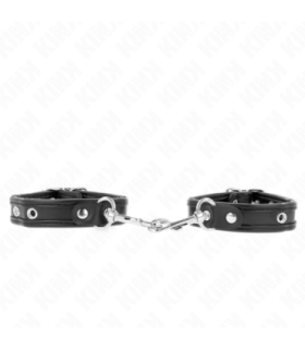 KINK - MUÑEQUERAS MINI NEGRO CON TACHUELAS AJUSTABLE 16-22 CM X 2 CM