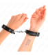 KINK - MUÑEQUERAS MINI NEGRO CON TACHUELAS AJUSTABLE 16-22 CM X 2 CM