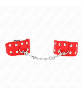 KINK - MUÑEQUERAS CON DOBLE LÍNEA DE TACHUELAS AJUSTABLE ROJO