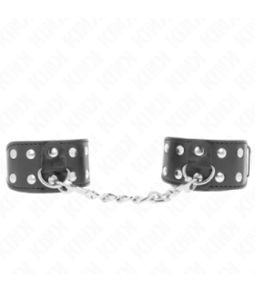 KINK - MUÑEQUERAS CON DOBLE LÍNEA DE TACHUELAS AJUSTABLE NEGRO