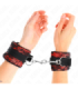 KINK - MUÑEQUERAS CORTAS DE ENCAJE TERCIOPELO Y UNIÓN DE NYLON ROJO/NEGRO 23 X 6.5 CM