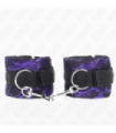 KINK - MUÑEQUERAS CORTAS DE ENCAJE TERCIOPELO Y UNIÓN DE NYLON VIOLETA/NEGRO 23 X 6.5 CM