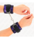 KINK - MUÑEQUERAS CORTAS DE ENCAJE TERCIOPELO Y UNIÓN DE NYLON VIOLETA/NEGRO 23 X 6.5 CM