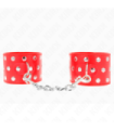 KINK - MUÑEQUERAS CON CIERRE A PRESIÓN LLENO DE TACHUELAS AJUSTABLE ROJO 19-24 CM X 5.5 CM