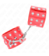 KINK - MUÑEQUERAS CON CIERRE A PRESIÓN LLENO DE TACHUELAS AJUSTABLE ROJO 19-24 CM X 5.5 CM