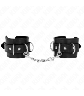 KINK - MUÑEQUERAS CON 3 ANILLAS EN D AJUSTABLE NEGRO 17.5-25 CM X 6 CM