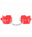 KINK - MUÑEQUERAS CON 3 ANILLAS EN D AJUSTABLE ROJO 17.5-25 CM X 6 CM