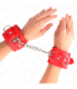 KINK - MUÑEQUERAS CON 3 ANILLAS EN D AJUSTABLE ROJO 17.5-25 CM X 6 CM