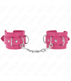 KINK - MUÑEQUERAS CON 3 ANILLAS EN D AJUSTABLE ROSA 17.5-25 CM X 6 CM