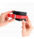 KINK - MUÑEQUERAS NEGRO CON CORREA ROJO AJUSTABLE 17-28 CM X 6 CM