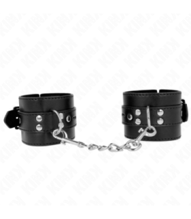 KINK - MUÑEQUERAS NEGRO CON CORREA NEGRO AJUSTABLE 17-28 CM X 6 CM