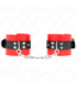 KINK - MUÑEQUERAS ROJO CON CORREA NEGRO AJUSTABLE 17-28 CM X 6 CM