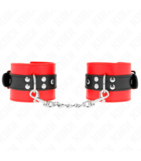 KINK - MUÑEQUERAS ROJO CON CORREA NEGRO AJUSTABLE 17-28 CM X 6 CM