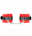 KINK - MUÑEQUERAS ROJO CON CORREA NEGRO AJUSTABLE 17-28 CM X 6 CM