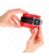KINK - MUÑEQUERAS ROJO CON CORREA NEGRO AJUSTABLE 17-28 CM X 6 CM