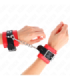 KINK - MUÑEQUERAS ROJO CON CORREA NEGRO AJUSTABLE 17-28 CM X 6 CM