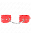 KINK - MUÑEQUERAS FORRADAS PREMIUM ROJO CON CORREA ROJO AJUSTABLE 17-29 CM X 6 CM