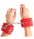 KINK - MUÑEQUERAS FORRADAS PREMIUM ROJO CON CORREA ROJO AJUSTABLE 17-29 CM X 6 CM