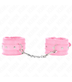 KINK - MUÑEQUERAS FORRADAS PREMIUM ROSA CON CORREA ROSA AJUSTABLE 17-29 CM X 6 CM