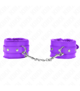 KINK - MUÑEQUERAS FORRADAS PREMIUM VIOLETA CON CORREA VIOLETA AJUSTABLE 17-29 CM X 6 CM