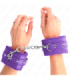 KINK - MUÑEQUERAS FORRADAS PREMIUM VIOLETA CON CORREA VIOLETA AJUSTABLE 17-29 CM X 6 CM
