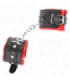 KINK - MUÑEQUERAS FORRADAS PREMIUM ROJO CON CORREA NEGRO AJUSTABLE 17-29 CM X 6 CM